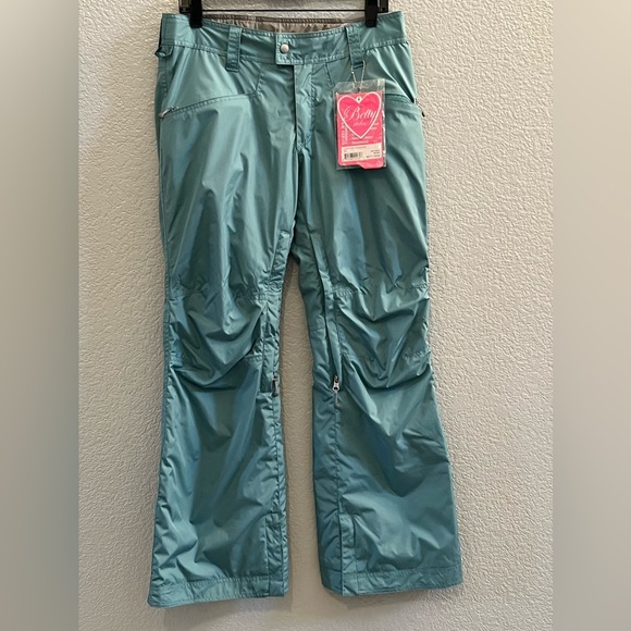 Betty Rides Women Snowboard Insulated Teal Pants Size Medium - Picture 1 of 9
